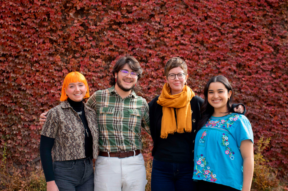 Team Photo (from left to right) Andrea, Bailey, Dr. Moffitt, and Cristina 